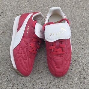Puma  X Fenty Red and White Classic Sneakers Youth Girls Size 3Y